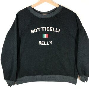 Saturday School Women Medium Black Botticelli Belly Raglan Long Sleeve
